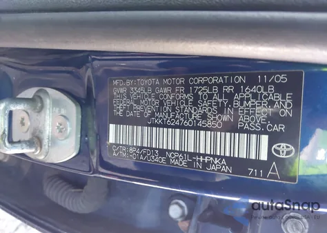 2006 Scion Xa z USA, uszkodzony, nr VIN JTKKT624760145850